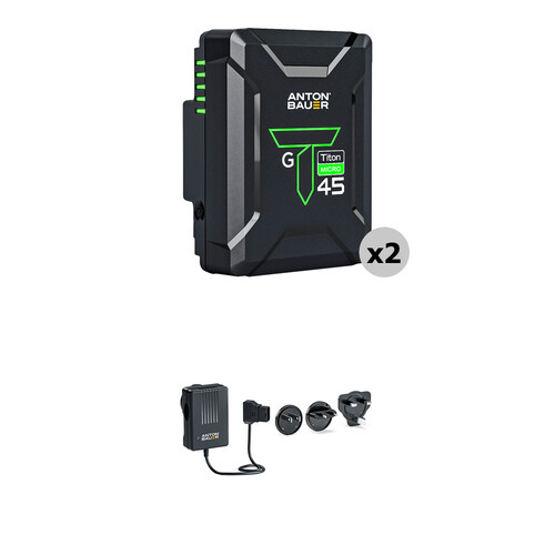 Anton/Bauer Titon Micro 45 2-Battery Kit with P-Tap Charger (Gold Mount)
