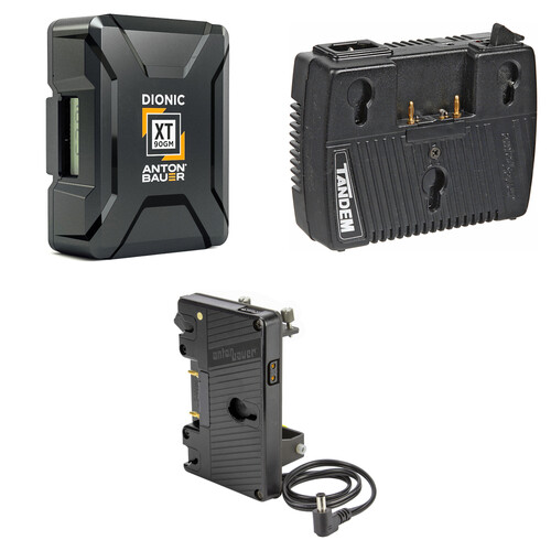 Anton/Bauer Dionic XT90 Battery Kit with Tandem-70 Charger & Sony FS7 Plate (Gold Mount)