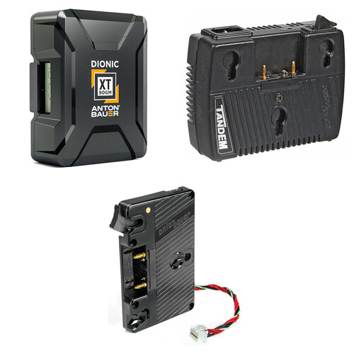 Anton/Bauer Dionic XT90 Battery Kit with Tandem-70 Charger & URSA Plate (Gold Mount)