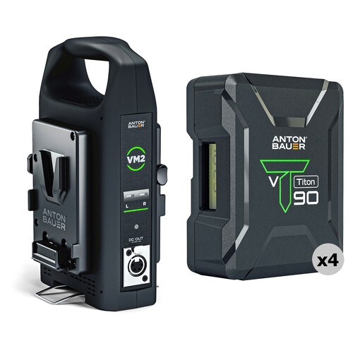 Anton/Bauer Titon 90 4-Battery Kit & VM2 Dual-Bay Charger with 4-Pin XLR Output