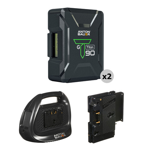 Anton/Bauer Titon 90 & Dual Charger Kit with Plate for Sony V-Mount Cameras (Gold Mount)