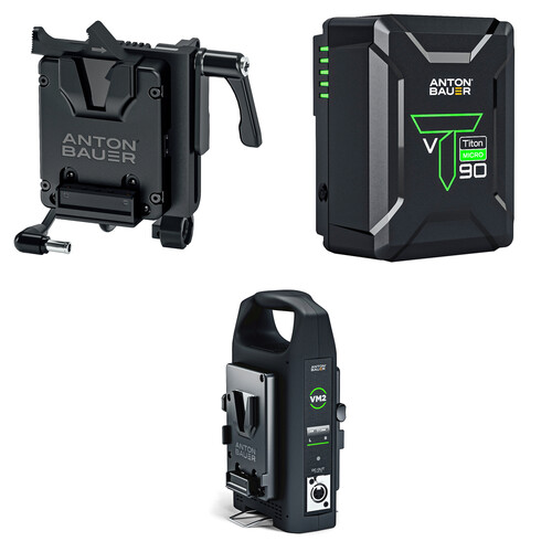 Anton/Bauer Titon Micro 90 Battery with Dual Charger & Sony FX6 Battery Slide Kit (V-Mount)