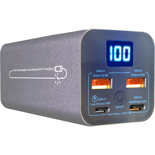 Power Technologies PowerBank+ 20,000mAh Rechargeable Li-Ion Battery