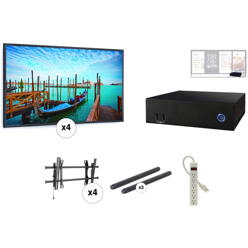 AOPEN nTAKE PRO with Four 55" LED Monitors Wall-Mounted Digital Signage Kit