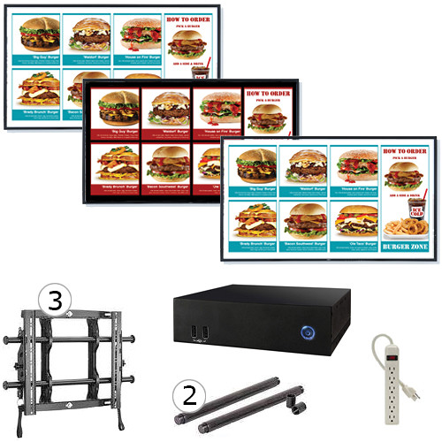 AOPEN nTAKE PRO with Three 46" LED Monitors Wall-Mounted Digital Signage Kit
