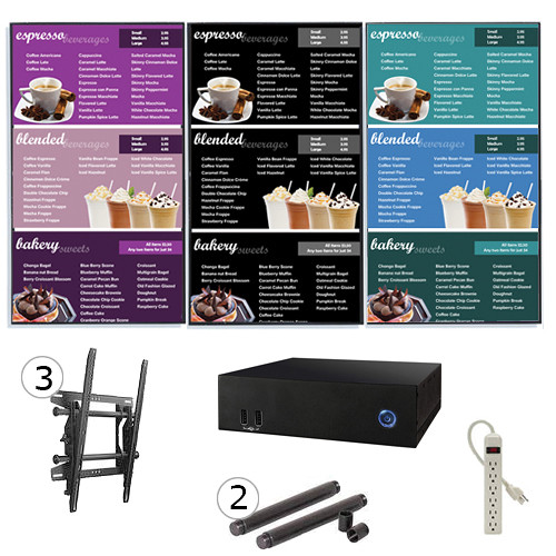 AOPEN nTAKE PRO with Three 42" LED Monitors Portrait Wall-Mounted Digital Signage Kit