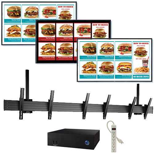 AOPEN nTAKE PRO with Three 46" LED Monitors Ceiling-Mounted Digital Signage Kit