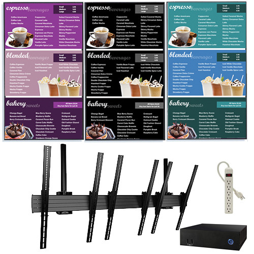AOPEN nTAKE PRO with Three 55" LED Monitors Portrait Ceiling-Mounted Digital Signage Kit