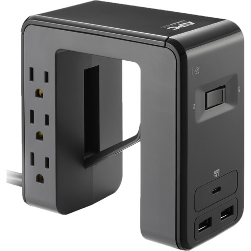 APC Essential SurgeArrest 6-Outlet Surge Protector with USB Type-A & C Ports (120V, Black)