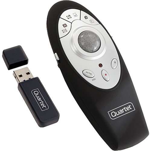 Quartet Wireless Multi-Function Mouse and Class 2 Laser Pointer (Black)