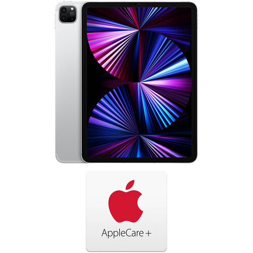 Apple 11" iPad Pro and AppleCare+ Protection Plan Kit (Mid 2021, 512GB, Wi-Fi + 5G LTE, Silver)