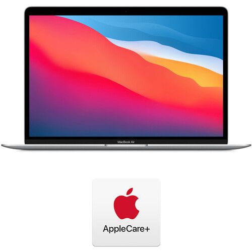 Apple 13.3" MacBook Air M1 Chip with Retina Display (Late 2020, Silver) and AppleCare+ Protection Plan