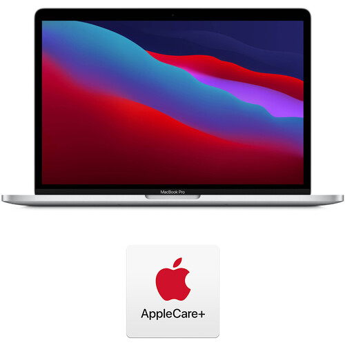 Apple 13.3" MacBook Pro M1 Chip with Retina Display (Late 2020, Silver) and AppleCare+ Protection Plan