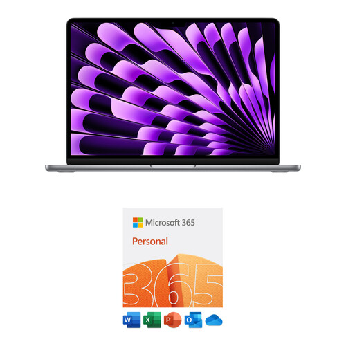 Apple 13" MacBook Air Kit with Microsoft 365 Personal 1-Year License (M3, Space Gray)