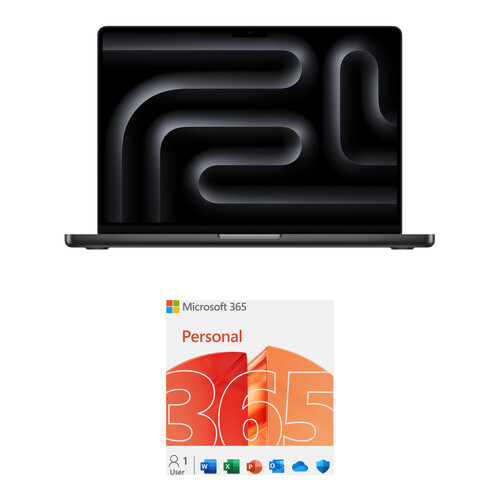 Apple 14" MacBook Pro with Microsoft 365 Personal 1-Year License (M3 Pro, Space Black)