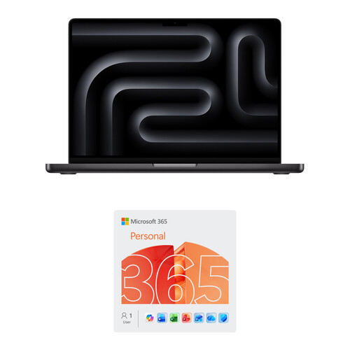 Apple 14" MacBook Pro with Microsoft 365 Personal 1-Year License (M4 Pro, Space Black)
