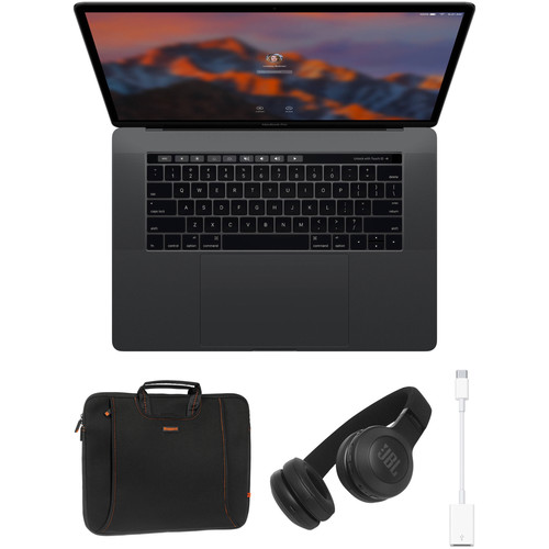 Apple 15.4" MacBook Pro with Touch Bar Kit with Rugged Sleeve, JBL Bluetooth Headphones, & Accessories (Late 2016, Space Gray)