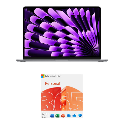 Apple 15" MacBook Air with Microsoft 365 Personal 1-Year License (M3, Space Gray)