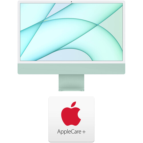 Apple 24" iMac with M1 Chip Kit with AppleCare+ (Magic Keyboard with Touch ID & Numeric Keypad, Green)