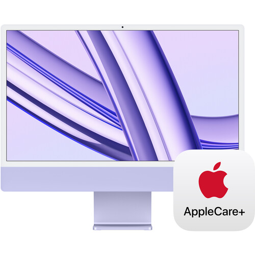 Apple 24" iMac with M3 Chip Kit with AppleCare+ (Purple)