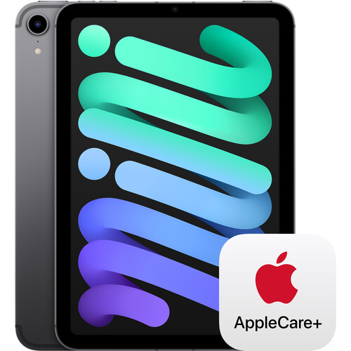 Apple 8.3" iPad mini and AppleCare+ Protection Plan Kit (6th Gen, 256GB, Wi-Fi + 5G LTE, Space Gray)