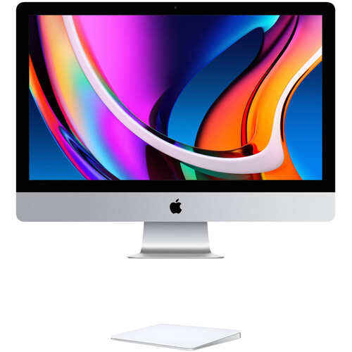 Apple 27" iMac with Retina 5K Display and Nano-Texture Glass (Mid 2020) Kit with Magic Keyboard, Mouse 2, and Trackpad