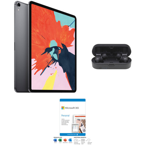 Apple iPad Pro 12.9" with Microsoft 365 Personal Kit (1TB, Wi-Fi + 4G LTE, Space Gray, Previous Gen)