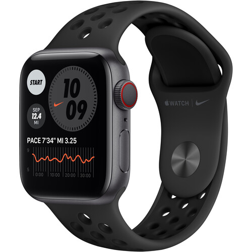 Apple Watch Nike Series 6 (GPS + Cellular, 40mm, Space Gray Aluminum, Anthracite/Black Nike Sport Band)