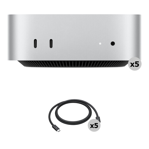 Apple Mac mini with M4 Pro Chip and Thunderbolt 5 Pro Cable Kit (5-Pack)