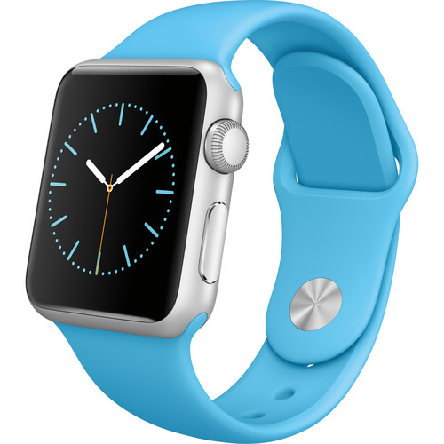 Apple Watch Sport 38mm Smartwatch (2015, Silver Aluminum Case, Blue Sport Band)