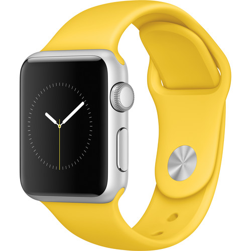 Apple Watch Sport 38mm Smartwatch (2015, Silver Aluminum Case, Yellow Sport Band)