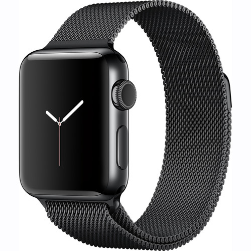 Apple Watch Series 2 38mm Smartwatch (Space Black Stainless Steel Case, Space Black Milanese Loop Band)