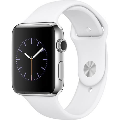 Apple Watch Series 2 42mm Smartwatch ( Stainless Steel Case, White Sport Band)
