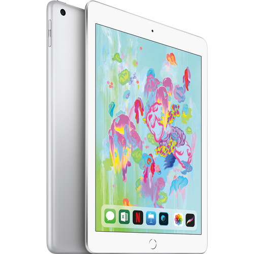 Apple 9.7" iPad (Early 2018, 128GB, Wi-Fi + 4G LTE, Silver)