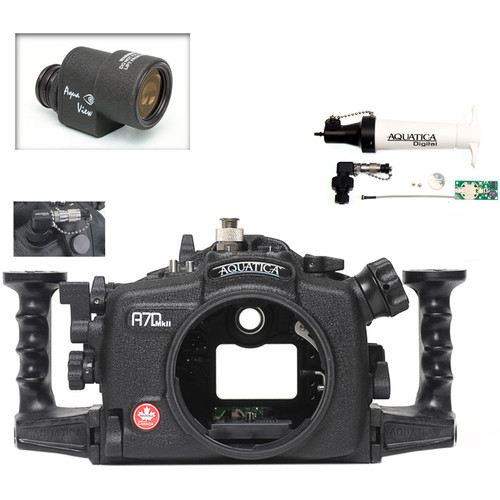 Aquatica A7D Mk II Underwater Housing for Canon 7D Mark II with Aqua VF and Vacuum Check System (Ikelite Manual Strobe Connector)