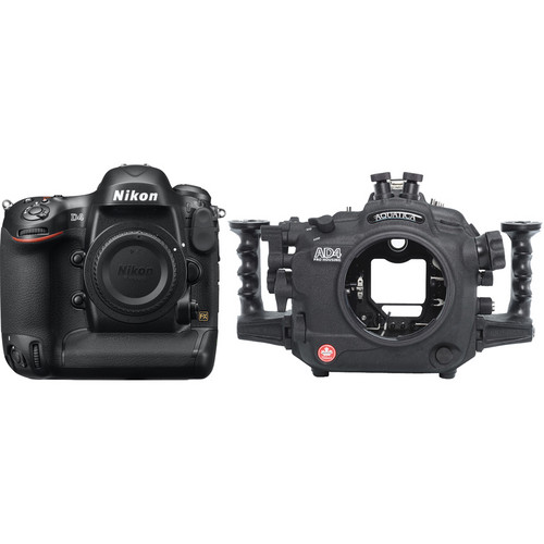 Aquatica AD4 Underwater Housing with Dual Nikonos Strobe Connectors and Nikon D4 DSLR Camera Body Kit
