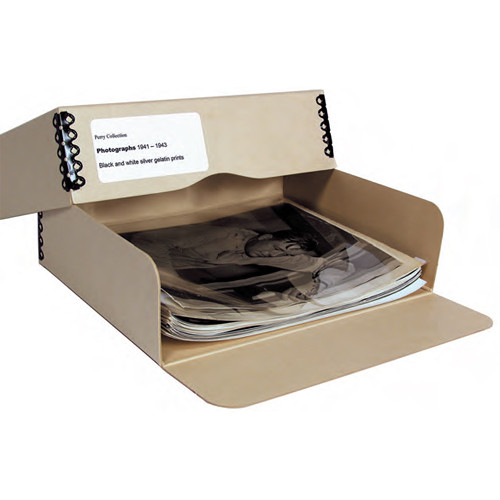 Archival Methods Drop Front Box with Hinged Lid (Gray)