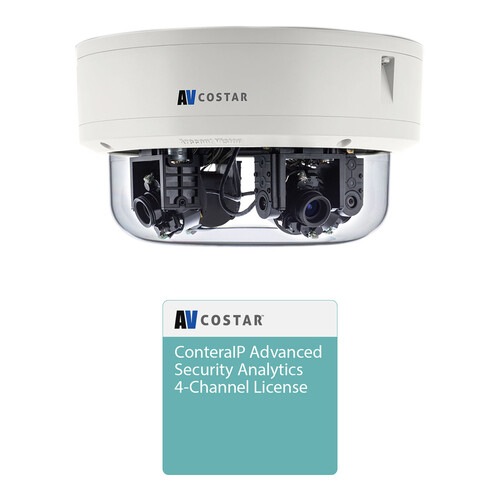 AV Costar ConteraIP Omni LX RS AV20576RS 20MP Outdoor Multi-Sensor Network Dome Camera with ConteraIP Advanced Security Analytics 4-Channel License