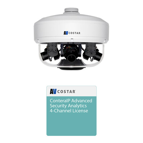 AV Costar ConteraIP Omni LX RS AV20576RSIR 20MP Outdoor Multi-Sensor Network Dome Camera with ConteraIP Advanced Security Analytics 4-Channel License
