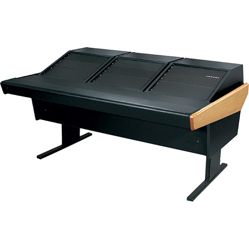 Argosy 70-70V3R Universal Workstation Desk with Three VR1003 Front 10 RU & Rear 3 RU (Oak)