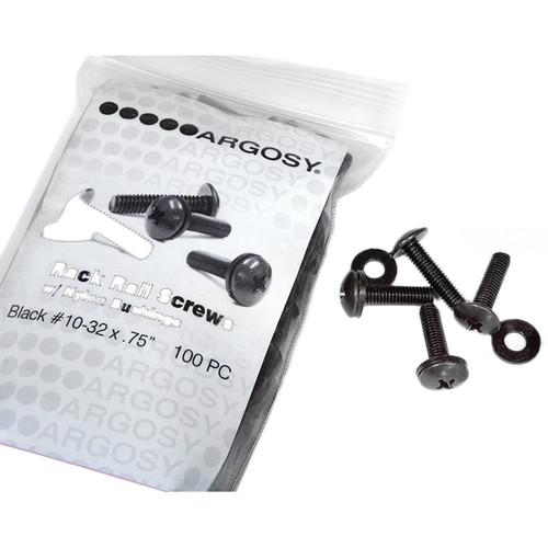 Argosy Rack Rail Screws (Pack of 100, Black Oxide Finish)