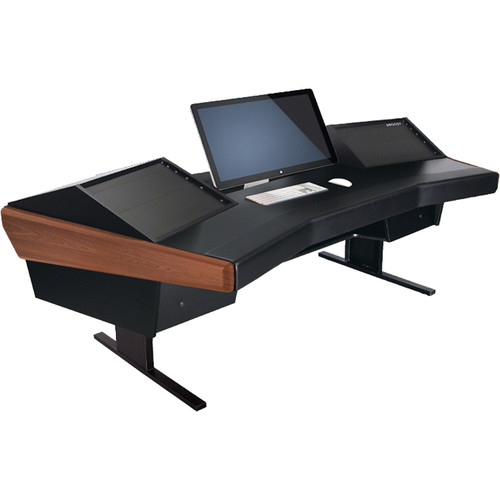 Argosy Dual 15 Workstation Desk with Two DR800 Front 8 RU (Mahogany Finish)