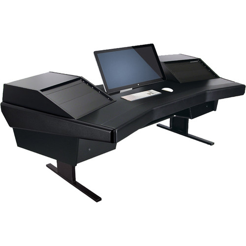 Argosy Dual 15 Workstation Desk with Two DR803 Front 8 RU & Rear 3 RU (Black Finish)