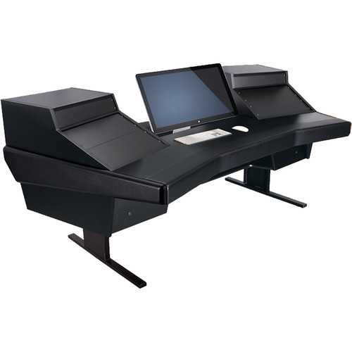 Argosy Dual 15 Workstation Desk with Two DR825 Front 10 RU & Rear 5 RU (Black Finish)