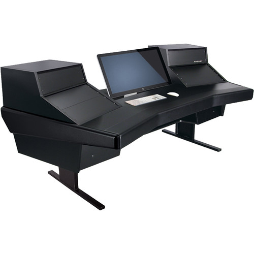 Argosy Dual 15 Workstation Desk with Two DR847 Front 12 RU & Rear 7 RU (Black Finish)