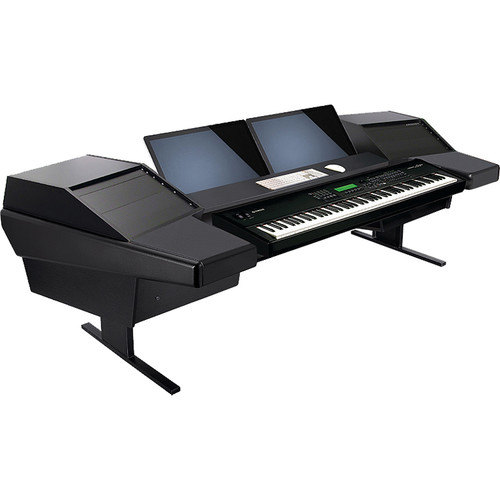 Argosy Dual 15KL Keyboard Workstation Desk with DR803 8 Upper RU & 3 Rear RU (Black)