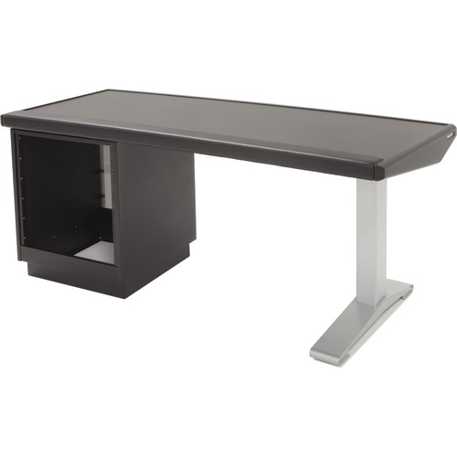 Argosy Eclipse Edit Desk with 11 RU Space Rack (Black Powder Coat)