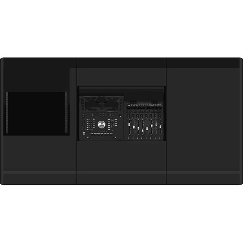 Argosy Eclipse Workstation for AVID S1x1 and Dock (Upper Left 8 RU Bay & Right Desk, Black)
