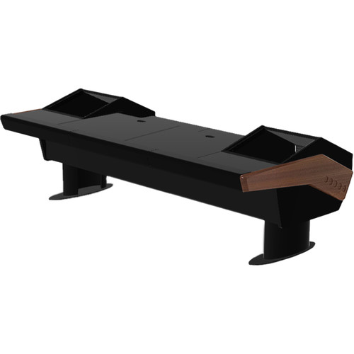 Argosy G30 Workstation Desk for Slate Raven MTi2 Console with Two 9 RU Racks (Mahogany Finish, Black Legs)