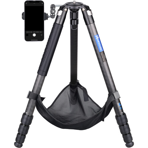 ARTCISE AS80C+MA Carbon Fiber Tripod with 65mm Bowl, Magic Arm & Smartphone Holder (Black)